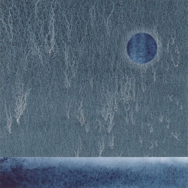 landscape blue sea moon