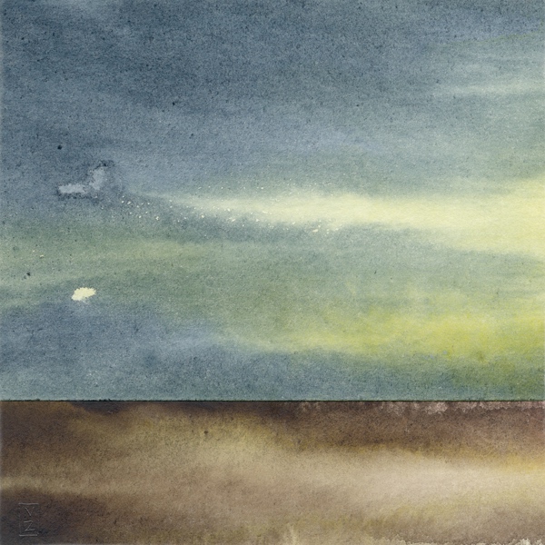 landscape brown earth indigo yellow sky